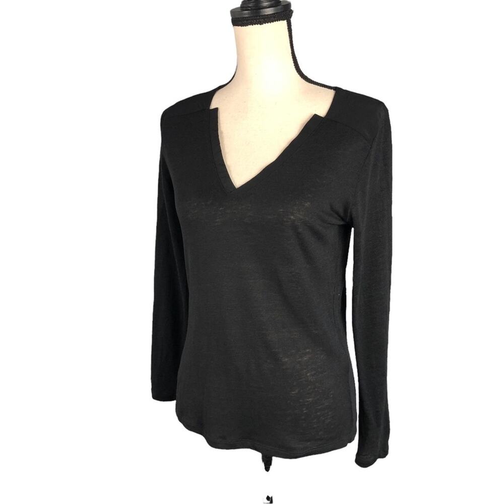 Sandro black long sleeve blouse M/L